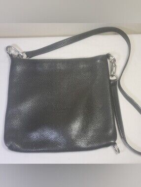 Desmo Firenze Vintage Dark Green Black Pebbled Leather Crossbody Bag Purse